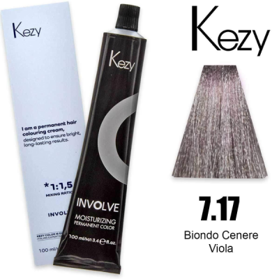 Kezy ccolorazione permanente in crema 7.17 - Biondo Cenere  Viola 100 ml