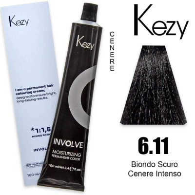 Kezy colorazione permanente in crema 6.11 - Biondo Scuro Cenere Intenso 100 ml