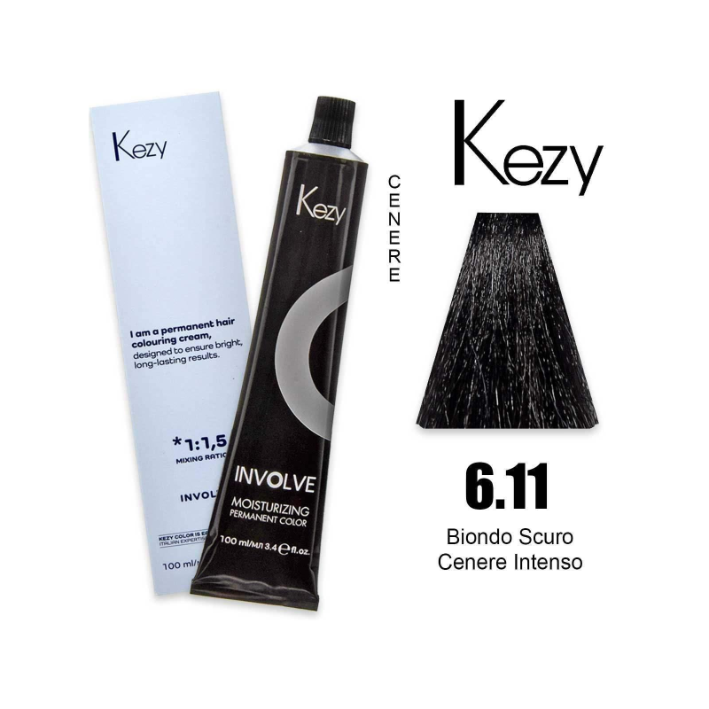 Kezy colorazione permanente in crema 6.11 - Biondo Scuro Cenere Intenso 100 ml