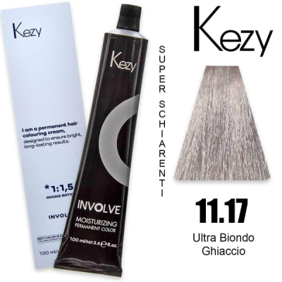 Kezy colorazione permanente in crema 11.17 - Ultra Biondo Ghiaccio 100 ml