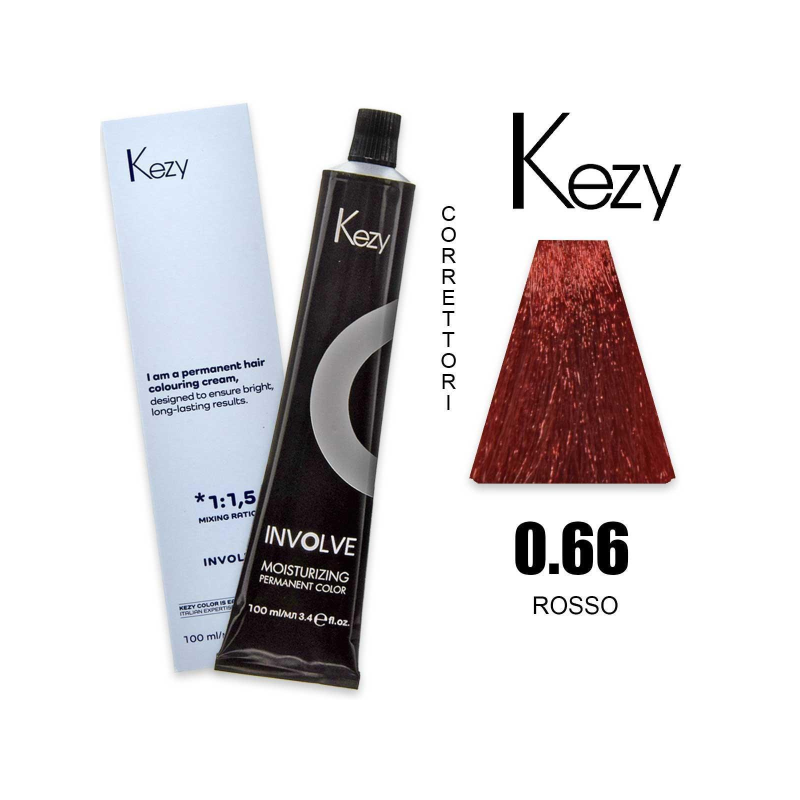 Kezy Involve Color Colorazione Permanente in Crema 0.66 - Rosso