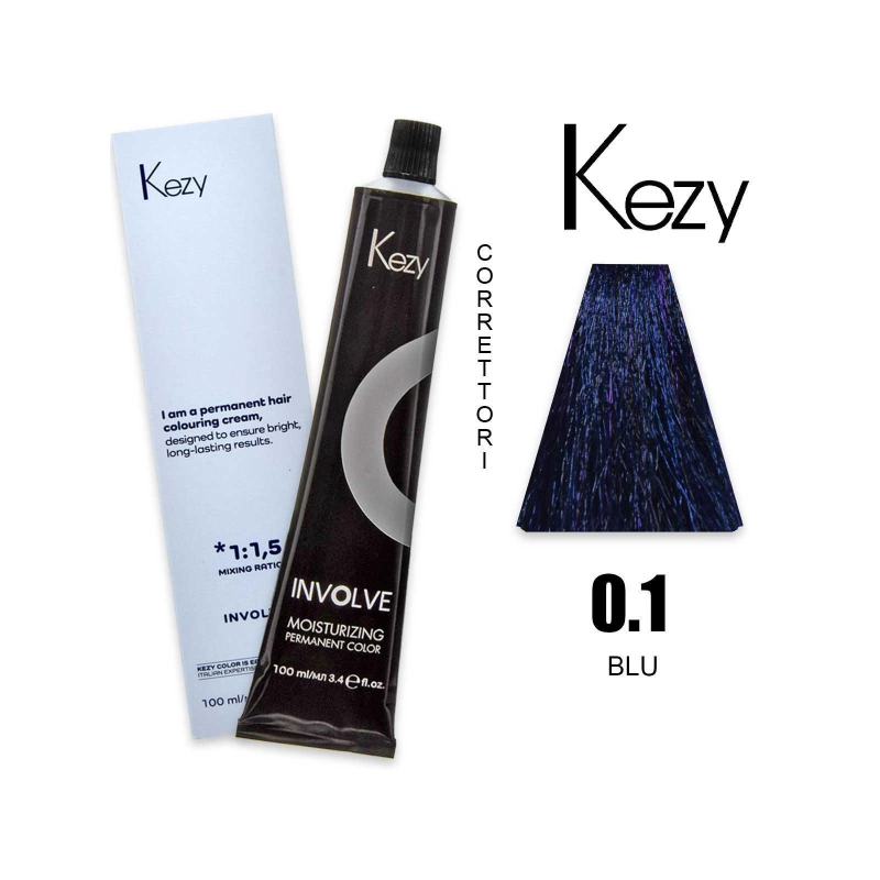 Kezy Involve Color Colorazione Permanente In Crema 0.1 - Blu