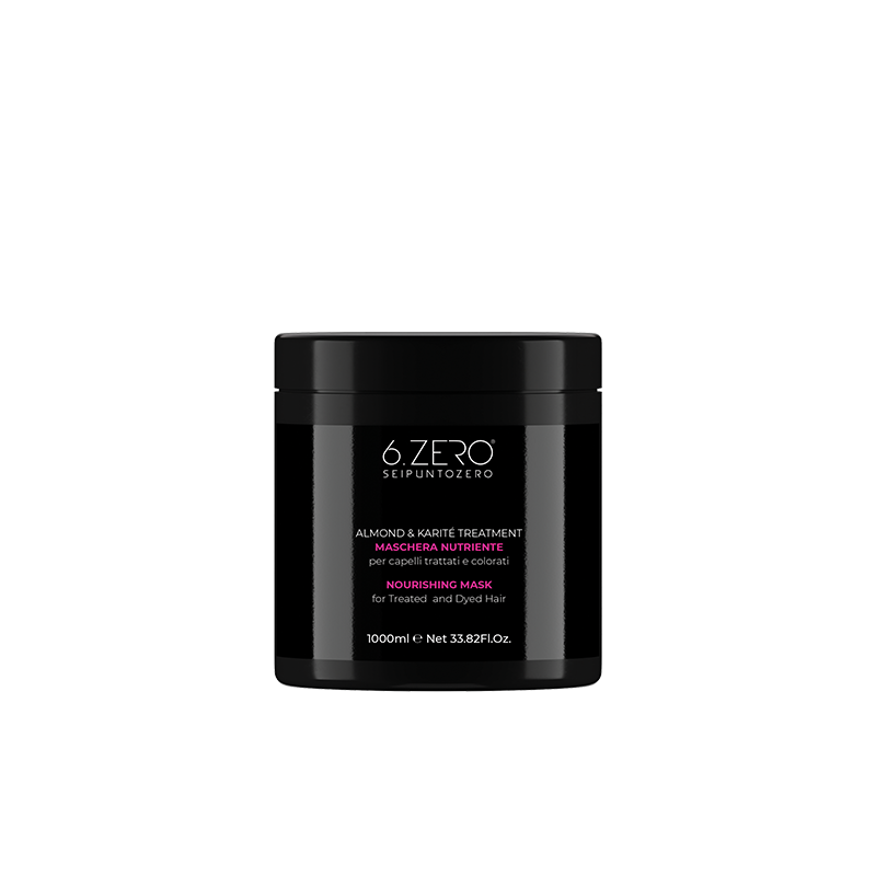 6.Zero Almond e Karitè treatment, maschera nutriente per capelli trattati e colorati - 1000 ml