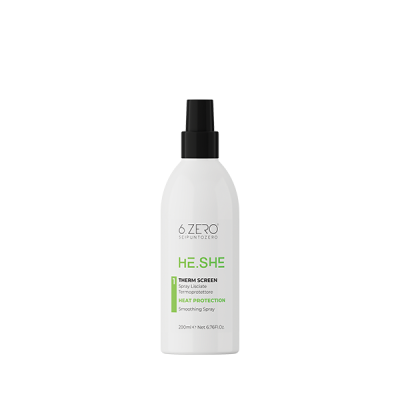 6.Zero He She Therm Screen; Spray lisciante termoprotettore - 200 ml