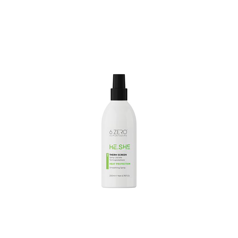 6.Zero He She Therm Screen; Spray lisciante termoprotettore - 200 ml