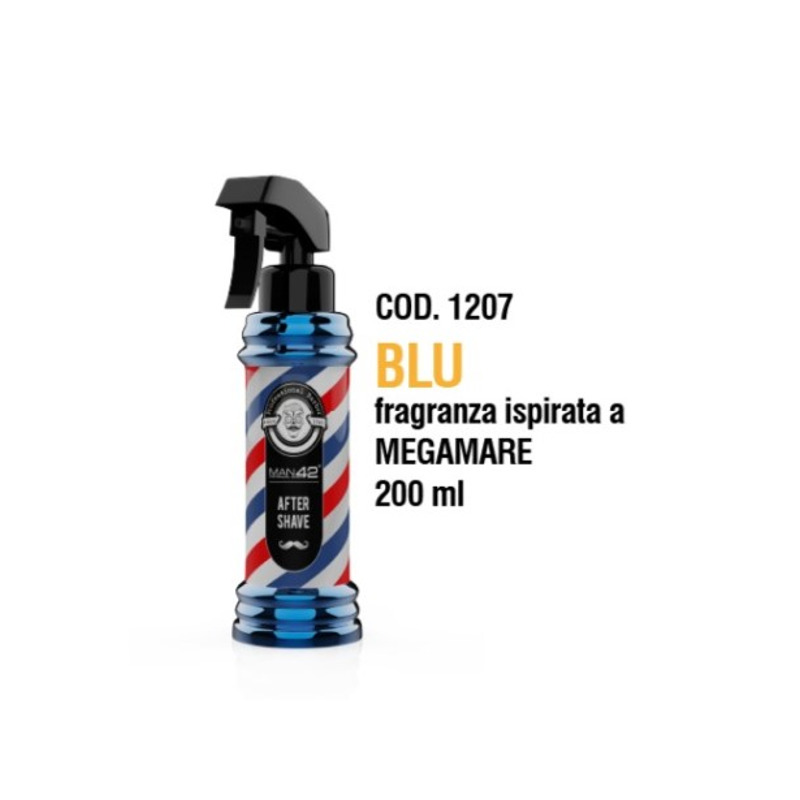 Man 42 After Shave Barber Pole Blu Cod.1207